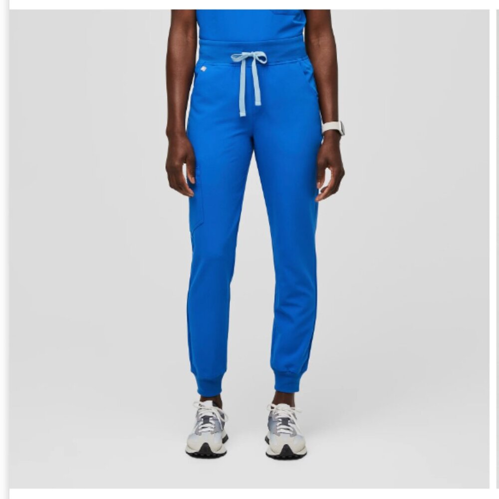 Figs High Waisted Zamora Jogger Scrub Pants - Size S/Petite, Royal Blue